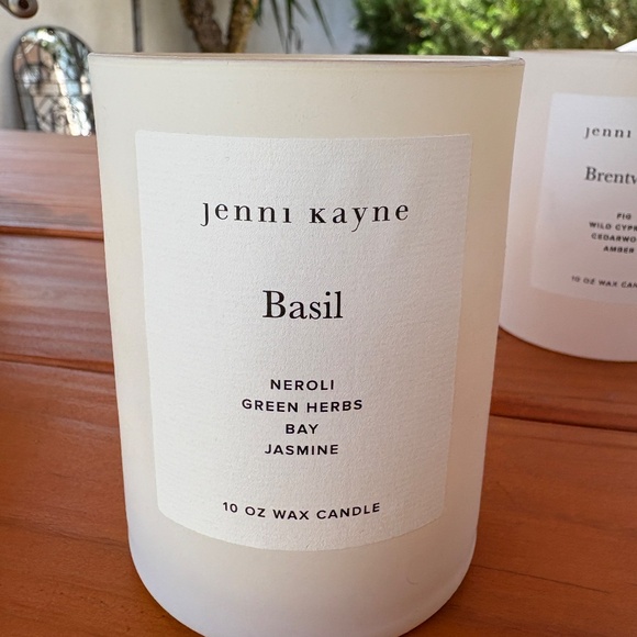 2 Empty Jenni Kayne Glass Candle Vessels in Cream, Basil and Brentwood Scents - Picture 3 of 9